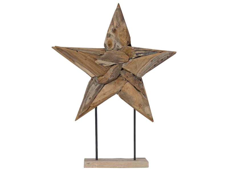  Étoile de noël led marron 59,5 x 18 x 74 cm bois de teck massif  - Conforama D