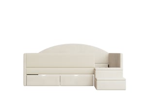 Lit avec rangement 90x190 cm SOGEU coloris beige