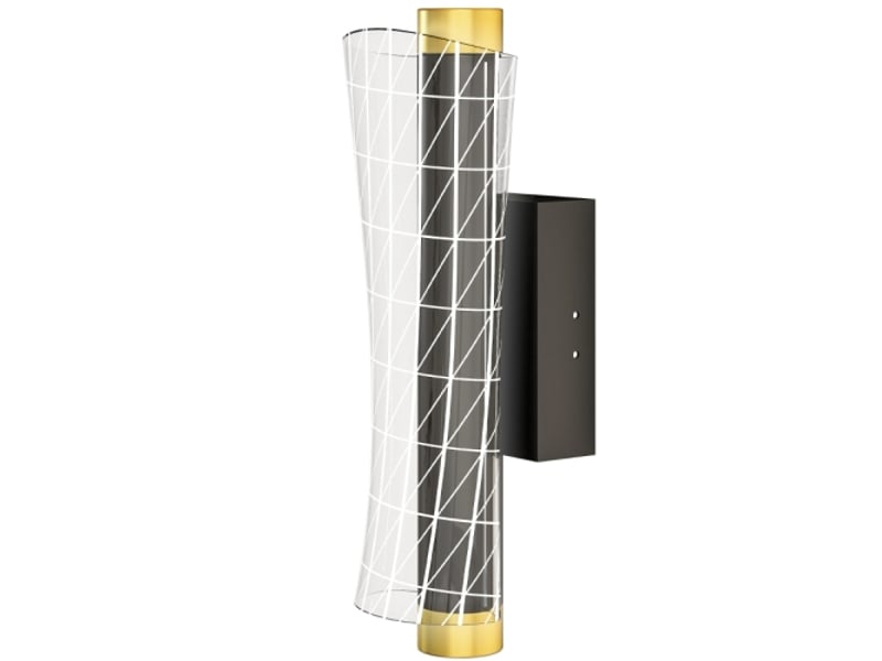  Lot de 2 appliques murales led dimmables, métal noir, design grille, pour salon et chambre  - Conforama A