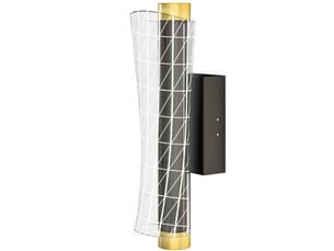 Lot de 2 appliques murales led dimmables, métal noir, design grille, pour salon et chambre