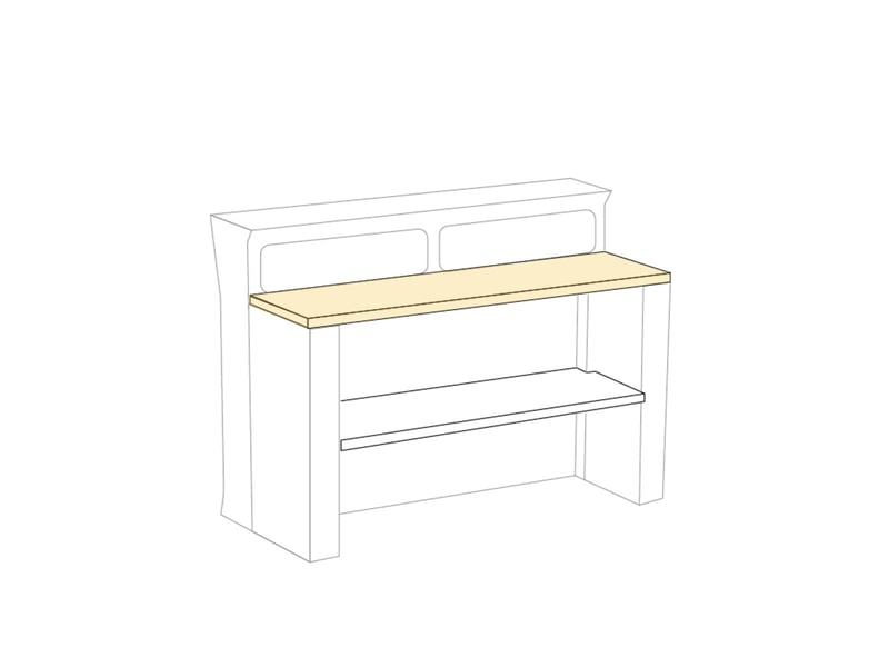 Étagère de comptoir de bar en hpl ultra résistant 150x45 marvy - blanc - Conforama B