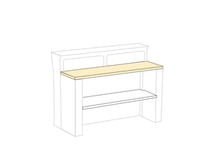 Étagère de comptoir de bar en hpl ultra résistant 150x45 marvy - blanc