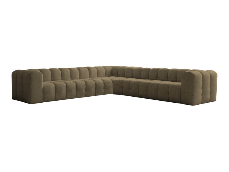 Canapé d'angle réversible miloe 8 places en tissu - vert kaki MILOE - Conforama A