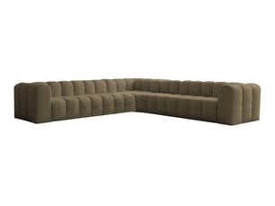 Canapé d'angle réversible fixe LOUNGITUDE MILOE 8 places Tissu Vert kaki