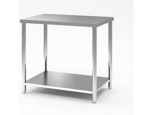 Table de travail inox 2 niveaux avec étagère 90 x 60 cm homvra