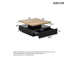 Table basse  coloris bois foncé <strong></strong> <strong></strong>