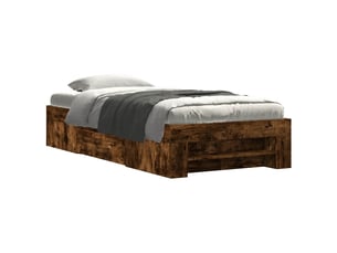 Lit simple 80x200 cm coloris marron