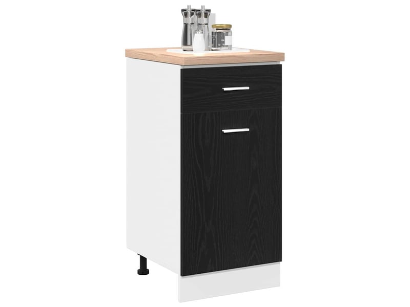 Meuble de rangement cuisine, armoire suspendue chêne noir 40x46x81,5cm - Conforama C