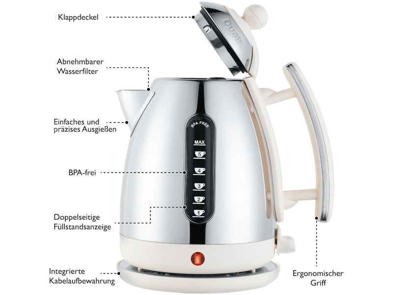  Dualit - bouilloire sans fil 1.5l 3000w crème  72023 - lite jug 72023 - Conforama B