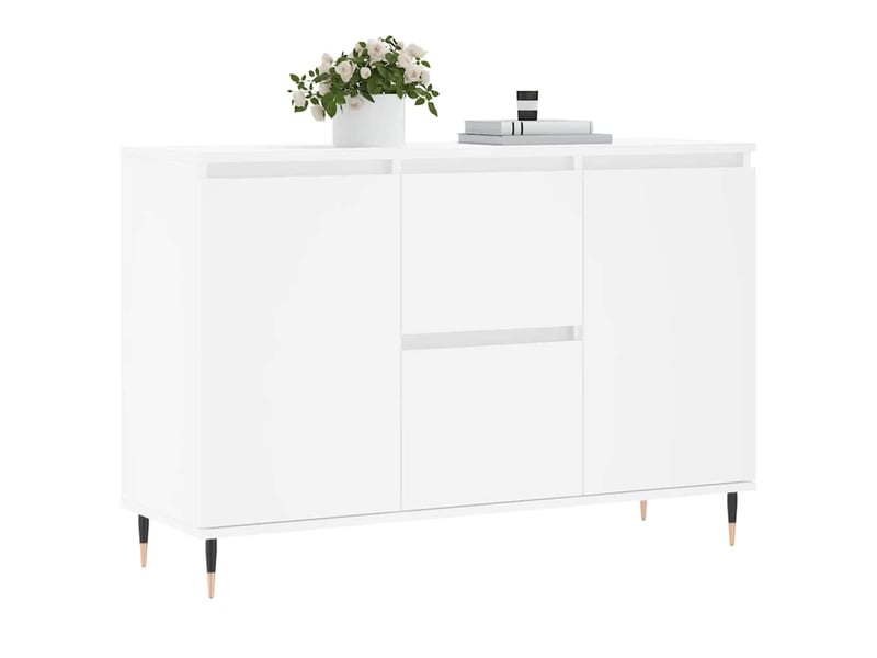  Buffet - bahut - meuble de rangement blanc 101,5x35x70 cm bois d'ingénierie  - Conforama C