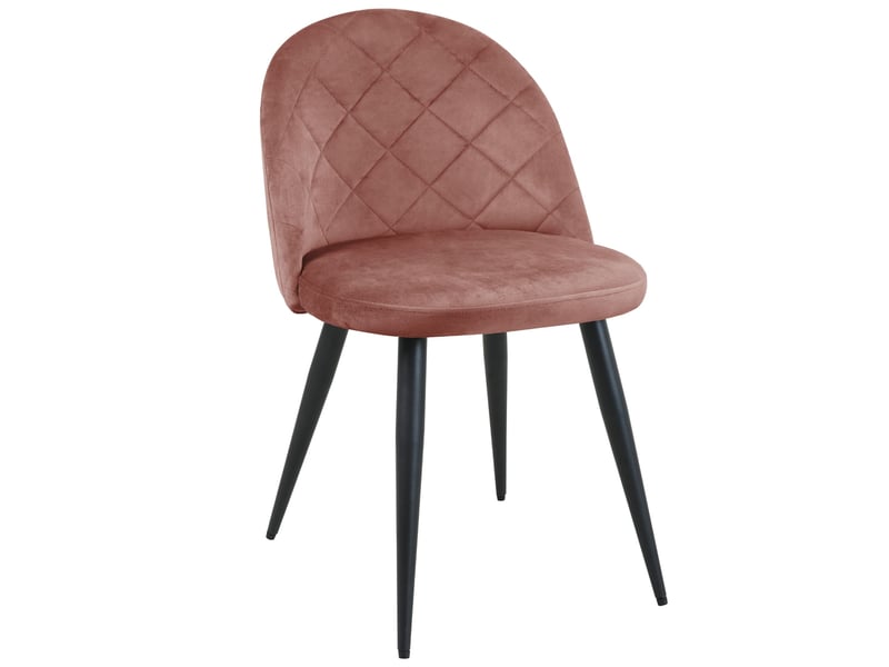  Lot de 2 chaises matelassées de salle à manger en velours akord sj.077 rose 2x SJ.077 - Conforama B