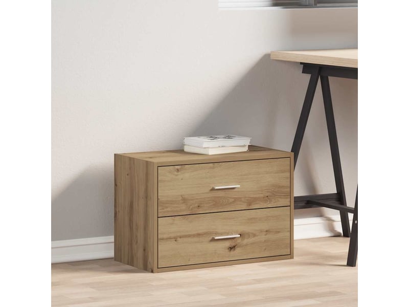 Armoire à tiroirs, commode avec 2 tiroirs chêne artisanal bois d'ingénierie  - Conforama C