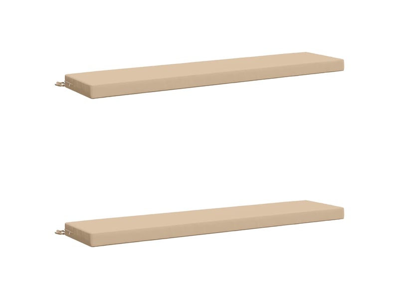 Lot de 2 coussins de banc, coussins d'assise soest 100 % polyester crème cf57228 - Conforama A