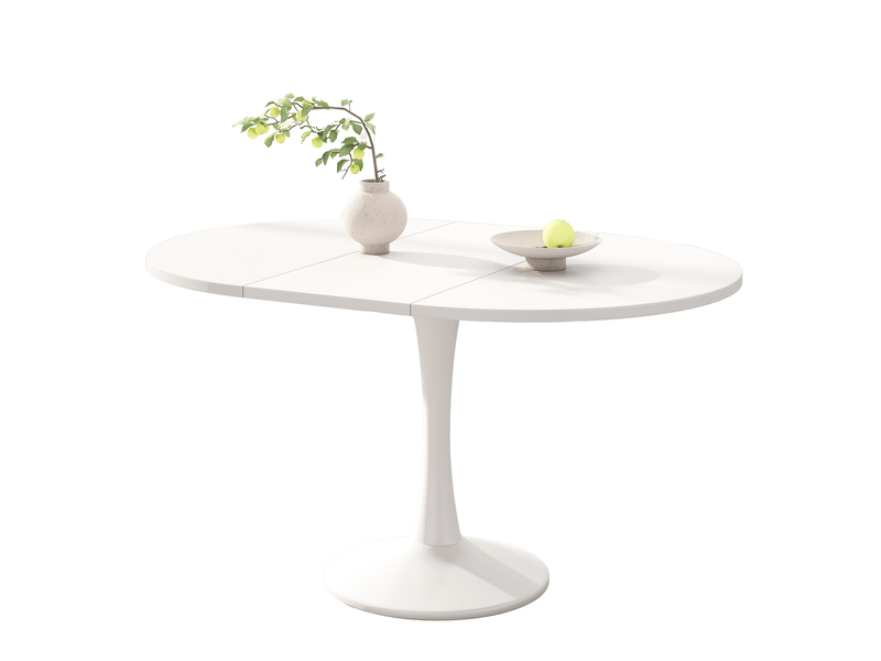  Table extensible ovale blanche 100-140 x 100 cm Fay Lum - Conforama A
