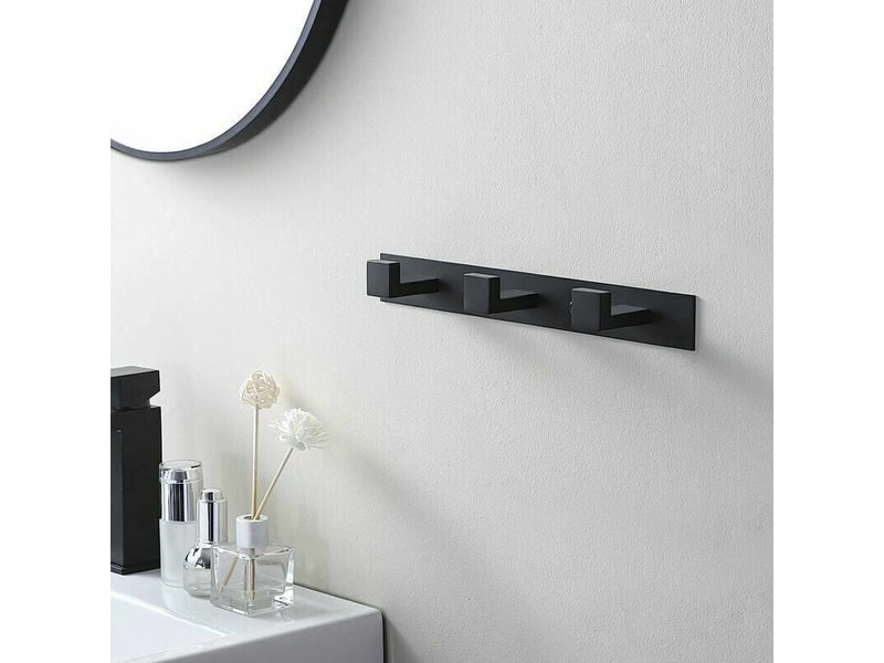  Porte manteau salle de bain mural à 3 crochets manteau patère de acier inoxydable sus304 noir mat - lm2j109365 LM2j109365 - Conforama C