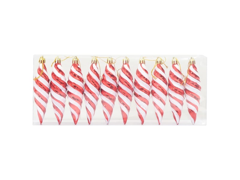  Boule en forme de spirale de noël 40 pcs rouge 3 x 11 cm  - Conforama C