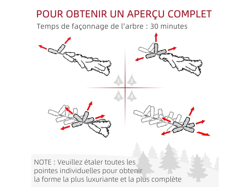  Sapin de noël artificiel 210 cm arbre de noël slim avec support en acier pliable, 687 branches épines vert  - Conforama W
