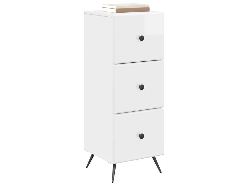  Armoire de rangement bureau, armoire à tiroirs blanc brillant 33 x 34,5 x 90 cm shl9309  - Conforama C