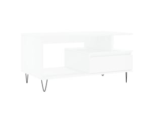 Table basse rectangulaire coloris blanc  