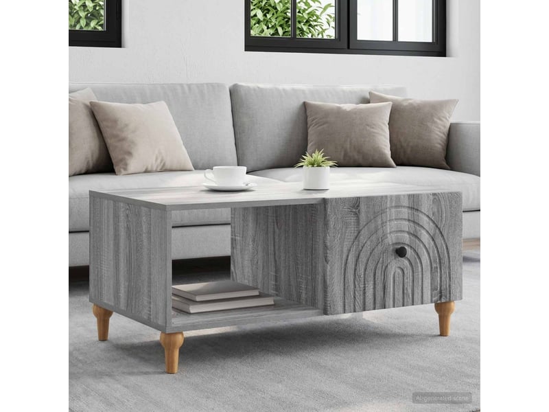 Table basse - table de salon - table à thé sonoma gris 90 x 50 x 40 cm bois d'ingénierie - Conforama B