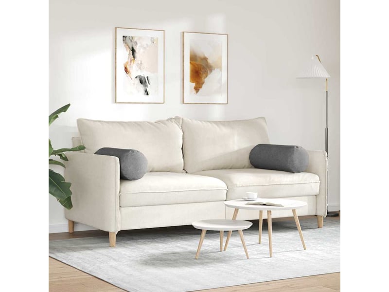  Lot de 2 coussins d'accent, coussins décoratifs, coussins lombaires gris foncé ø 25 x 70 cm cf56738  - Conforama D