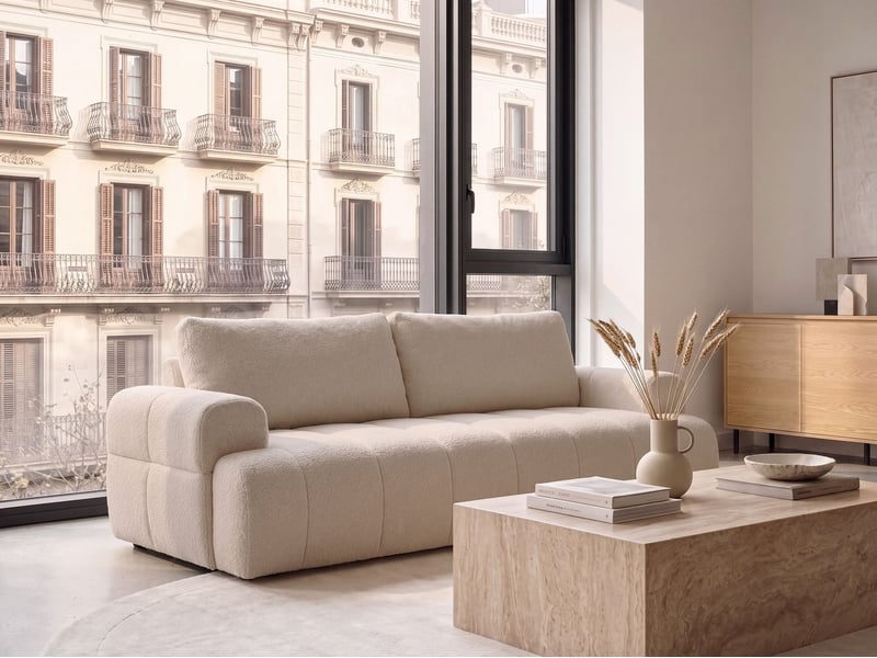  Canapé 3 places narilla bouclé beige  - Conforama B