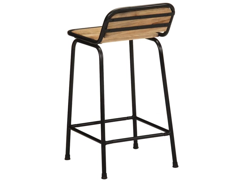  Lot de 2 tabouret de bar, chaise de bar bois massif manguier brut  - Conforama D