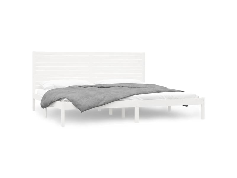  Lit double- lit adulte -  cadre de lit sans matelas blanc 180x200 cm bois massif  - Conforama A