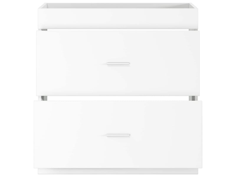  Meuble sous lavabo de salle de bain, commode blanc 78.5x37.5x81 cm shl3648  - Conforama D