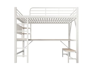 Lit mezzanine 160x200 cm LEYTN coloris blanc