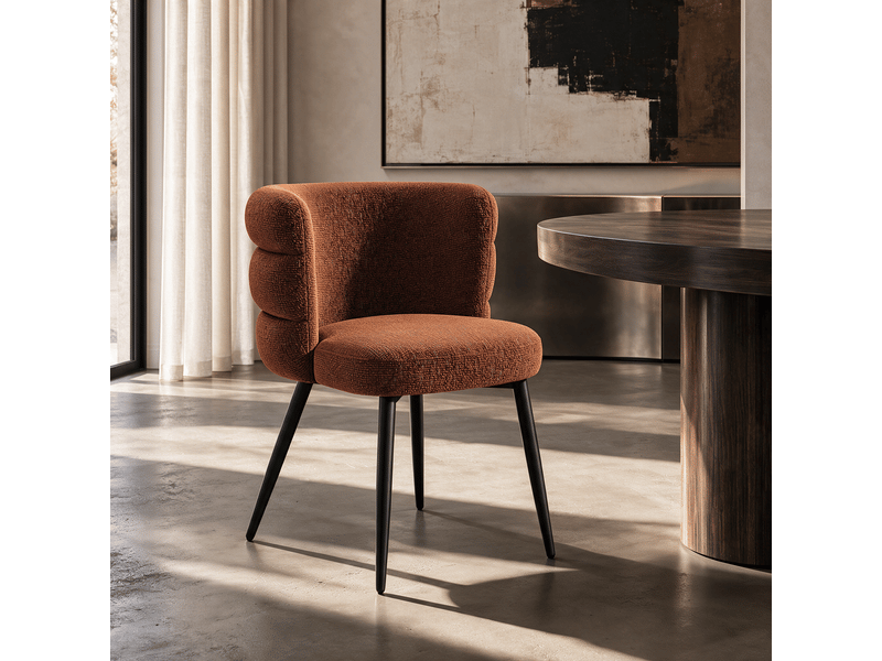  Lot de 2 chaises en velours texturé terracotta chelsea SC64VTTC - Conforama D
