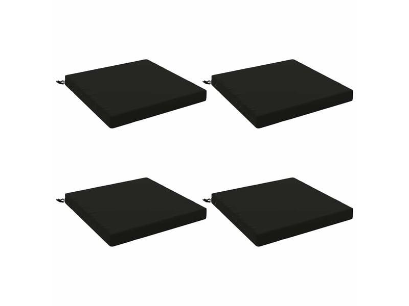  Lot de 4 coussins de siège, coussins d'assise soest 100 % polyester noir cf60474  - Conforama A