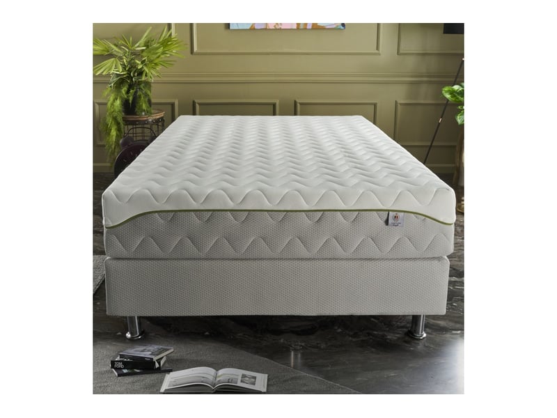 Galion - matelas 23cm avec effet surmatelas intégré - mousse hr et hd aux extraits de soja, réversible, ergonomique, et français 140x190 069061200163 - Conforama B