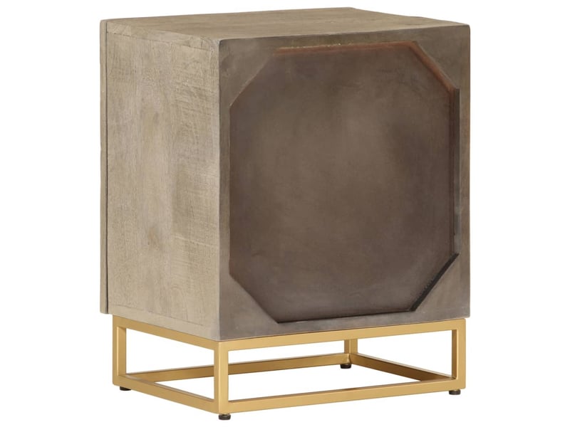  Table de chevet - cabinet de chevet - table de nuit 40x30x50 cm bois massif manguier et fer  - Conforama D