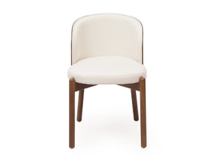 Lot de 4 chaises de salle à manger en tissu lin coloris noyer