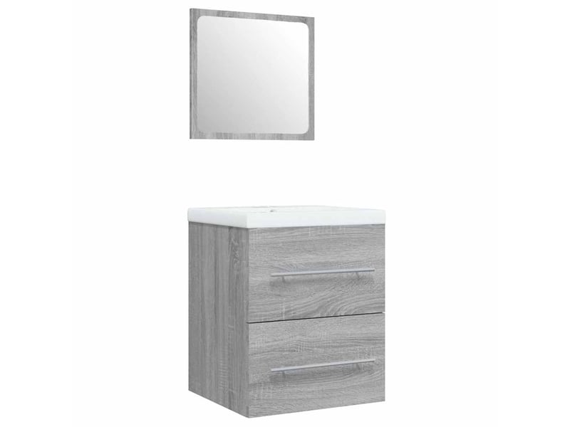  Meuble de lavabo avec bassin intégré sonoma gris bois d'ingénierie shl8753  - Conforama D