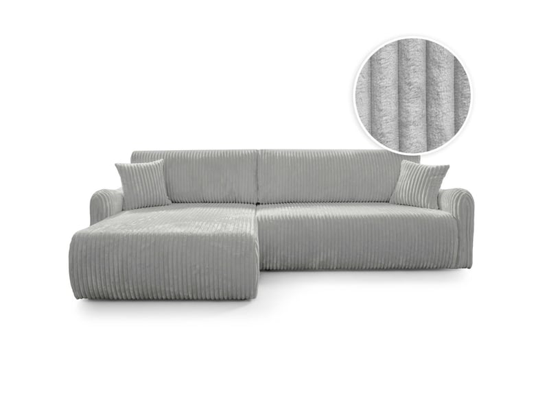  Apoline - canapé d'angle réversible convertible 4 places avec coffre en velours côtelé épais  - Conforama A