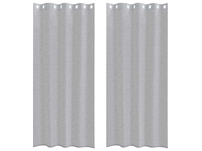  Lot de 2 rideaux en voile, voilage gris foncé 260 x 140 cm polyester cf43932  - Conforama A