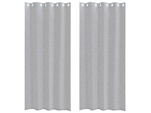 Lot de 2 rideaux en voile, voilage gris foncé 260 x 140 cm polyester cf43932