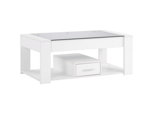 Table basse rectangulaire coloris blanc OKWISH - 50 cmx100 cm