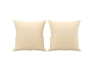 Lot de 2 coussins décoratifs crème 40x40 cm tissu cf60861