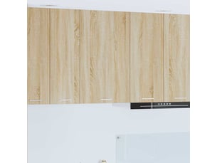 Meuble de rangement cuisine, armoire suspendue chêne sonoma et blanc 50x31x80cm
