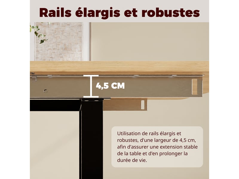  Table à manger extensible 140180220 x 80 cm, 6 à 10 personnes, couleur chêne Jamama eleni - Conforama R