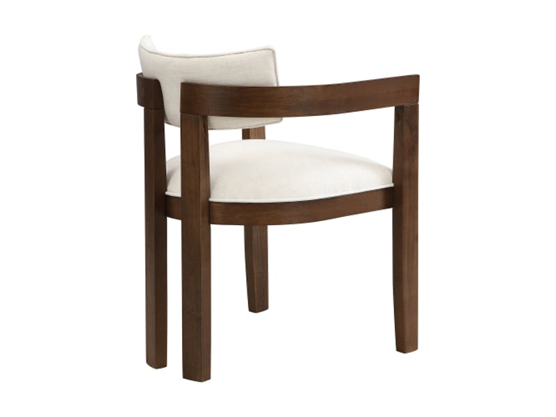  6 chaises en bois massif, assises en lin, couleur noyer, style moderne – salle à manger, salon et cafés  - Conforama E