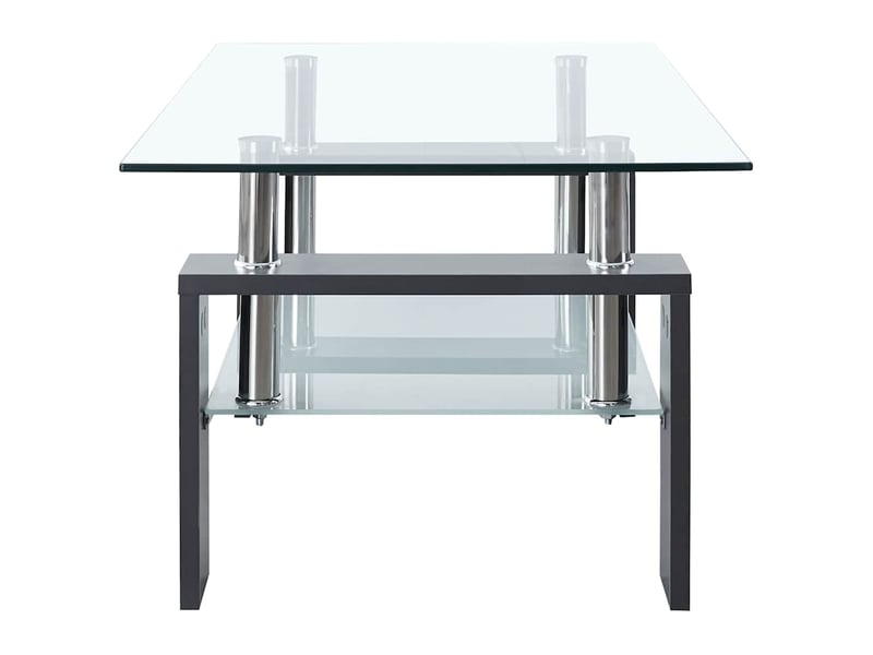  Table basse rectangulaire | table de salon gris et transparent 95x55x40 cm verre trempé  - Conforama E
