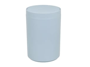 Poubelle ronde de salle de bain à couvercle basculant en polypropylène finition mate, capacité 5l,coloris bleu - longueur 18 x profondeur 18 x hauteur 27 cm