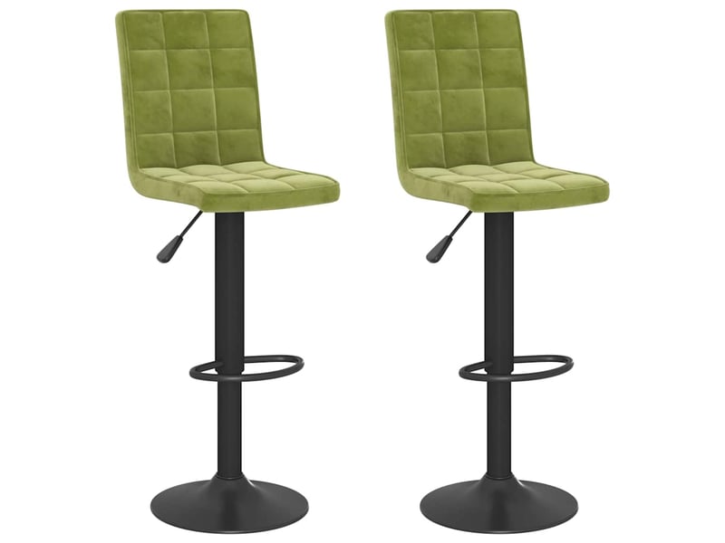  Lot de 2 tabouret de bar, chaise de bar vert clair velours shl54504  - Conforama A
