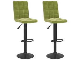 Lot de 2 tabouret de bar, chaise de bar vert clair velours shl54504