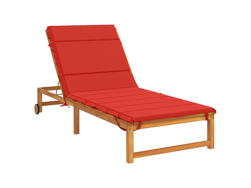  Coussin de transat, coussin pour bain de soleil gemert 100 % polyester rouge 200 x 70 x 3 cm cf56195  - Conforama C
