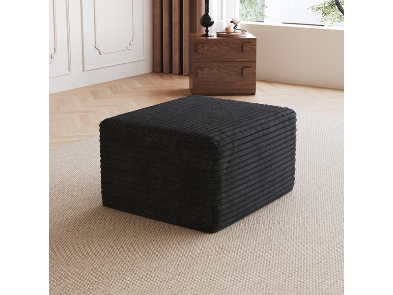  Y152-ottoman-black 1 pouf noir Y152-OTTOMAN-BLACK - Conforama B